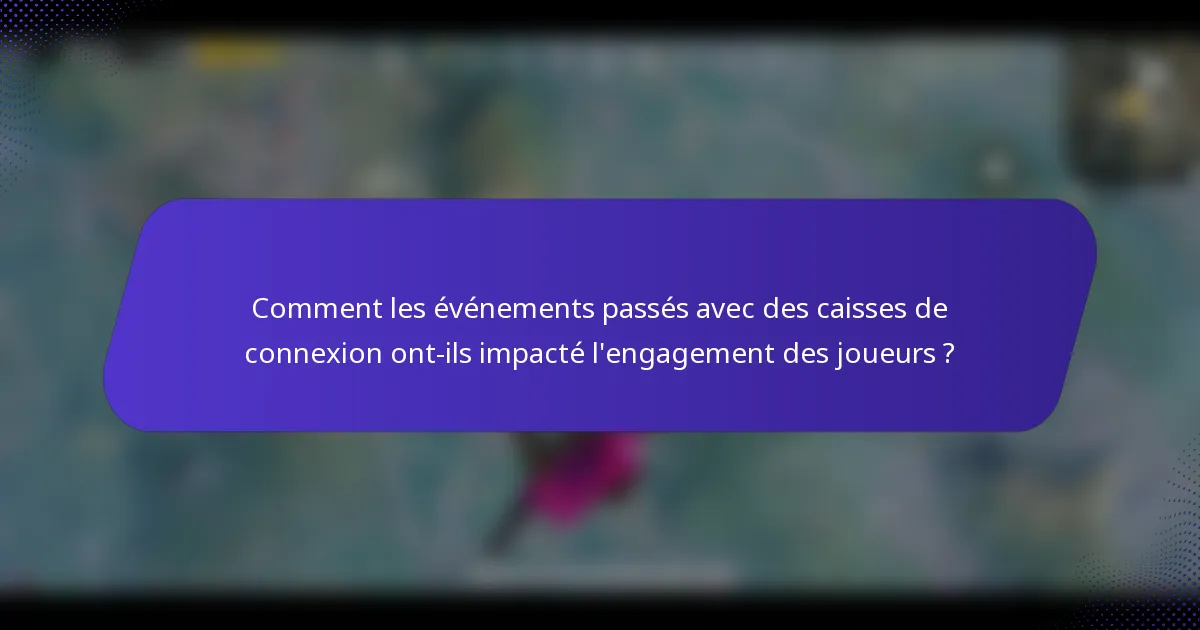Comment les événements passés avec des caisses de connexion ont-ils impacté l'engagement des joueurs ?